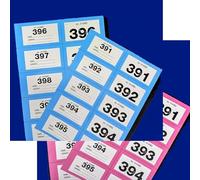 2-Pack Extra Large Raffle Books, Cloakroom Tickets (1-400) - Jumbo 7x4cm Perforated Ticket Stubs - Easy Read, Numbered & Secure - Choose Your Colours (Blue & Pink)