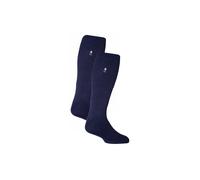 2 Pack Extra Long Knee High Ski Socks Heat Holders Navy 6-11