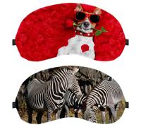 2 Pack Eye Mask Africa Wild Animal Zebra, Sleep Mask for Side Sleeper, Soft Sleeping Eye Mask for Women Men, Complete Light Blocking, Zero Pressure Night Blindfold