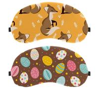 2 Pack Eye Mask, Colorful Easter Eggs Sleep Mask for Side Sleeper, Soft Sleeping Eye Mask for Women Men, Complete Light Blocking, Zero Pressure Night Blindfold