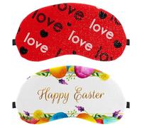 2 Pack Eye Mask, Colorful Happy Easter Eggs Sleep Mask for Side Sleeper, Soft Sleeping Eye Mask for Women Men, Complete Light Blocking, Zero Pressure Night Blindfold