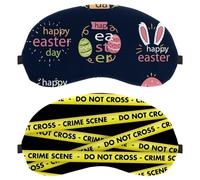 2 Pack Eye Mask Crime Scene Tape, Sleep Mask for Side Sleeper, Soft Sleeping Eye Mask for Women Men, Complete Light Blocking, Zero Pressure Night Blindfold