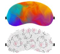 2 Pack Eye Mask for Side Sleeper, Elephant White Cute Sleeping Mask, Sleep Eye Mask, Soft Eye Shade Cover for Travel, Nap, Plane, Light Blocking