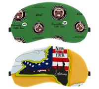 2 Pack Eye Mask for Side Sleeper, New York Map Sleeping Mask, Sleep Eye Mask, Soft Eye Shade Cover for Travel, Nap, Plane, Light Blocking