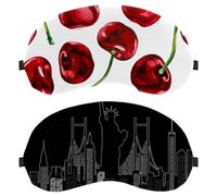 2 Pack Eye Mask for Side Sleeper, New York Night Time Sleeping Mask, Sleep Eye Mask, Soft Eye Shade Cover for Travel, Nap, Plane, Light Blocking