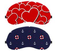 2 Pack Eye Mask for Side Sleeper, Ocean Anchor Pattern Sleeping Mask, Sleep Eye Mask, Soft Eye Shade Cover for Travel, Nap, Plane, Light Blocking