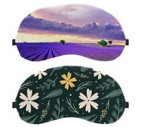 2 Pack Eye Mask for Side Sleeper, Sleeping Mask, Flowers Leaves Dark Green Background Sleep Eye Mask, Soft Eye Shade Cover for Travel, Nap, Plane, Light Blocking