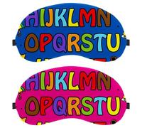 2 Pack Eye Mask for Side Sleeper, Sleeping Mask, Sleep Eye Mask, Pink English Capital Letters Alphabet Soft Eye Shade Cover for Travel, Nap, Plane, Light Blocking