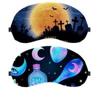 2 Pack Eye Mask, Mysterious Bottles Moon Purple Sleep Mask for Side Sleeper, Soft Sleeping Eye Mask for Women Men, Complete Light Blocking, Zero Pressure Night Blindfold