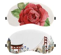 2 Pack Eye Mask, Sleep Mask for Side Sleeper, Architectural Around The World Soft Sleeping Eye Mask for Women Men, Complete Light Blocking, Zero Pressure Night Blindfold