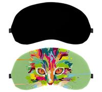 2 Pack Eye Mask, Sleep Mask for Side Sleeper, Cat Animal Life Pop Art Portrait Soft Sleeping Eye Mask for Women Men, Complete Light Blocking, Zero Pressure Night Blindfold
