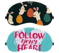 2 Pack Eye Mask, Sleeping Eye Mask for Side Sleeper, Follow Your Heart Love Blue Zero Eye Pressure Night Blindfold, Adjustable Sleep Cover, Completely Block Out Light Eye Shade