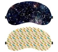 2 Pack Eye Mask, Sleeping Eye Mask for Side Sleeper, Yellow and Blue Fish Hook Zero Eye Pressure Night Blindfold, Adjustable Sleep Cover, Completely Block Out Light Eye Shade