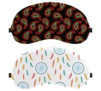 2 Pack Eye Mask, Sleeping Eye Mask for Side Sleeper, Zero Eye Pressure Night Blindfold, Feather Dreamcatcher Pattern Adjustable Sleep Cover, Completely Block Out Light Eye Shade