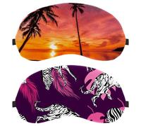 2 Pack Eye Mask, Sleeping Eye Mask for Side Sleeper, Zero Eye Pressure Night Blindfold, Zebra Leaves are Beautiful Adjustable Sleep Cover, Completely Block Out Light Eye Shade