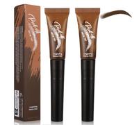 2-Pack Eyebrow Tint Kit - Semi-Permanent & Waterproof - Peel-Off Gel Tattoo & Dye Long-Lasting Natural Look Flat Brush for Easy Application （01# Warm Brown）