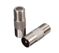2 Pack F Type Screw Connector Socket F-Connectors Adaptor Satellite to RF Coax Aerial Male Adapter Converter