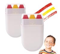 2 Pack Face Paint Sticks - Colourful Face & Body Painting Crayons - For Festivals, Parades, Cosplay, Parties, and Halloween Makeup（Red Yellow Red）