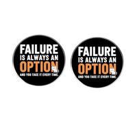 2-Pack Failure is Always an Option Pin Set - Humorous Cat Quote Badge - Motivational Pins for Encouragement & Self-Reflection