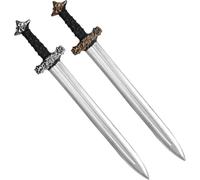 2 Pack Fake Plastic Prop Sword, 23.6 inches Length Plastic Medieval Sword