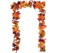 2 Pack Fall Garland Maple Leaf, Hanging Vine Garland Artificial Autumn Foliage Garland Thanksgiving