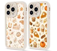 2 Pack Fall Rose Bow Nut Phone Case for Samsung Galaxy S20 FE/S20 Lite 6.5" | Autumn Floral Bowknot Leaf Pink Orange Pretty Pattern Silicone TPU Cover Full Camera Lens Bumper Protection for Girls Women