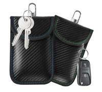 [2-Pack] Faraday Car Key Signal Blocker Green+Blue