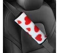 2-Pack Faux Sheepskin Seat Belt Covers for Women - Soft Plush Pads, Comfort Cushion for Neck & Shoulder Protection