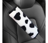 2-Pack Faux Sheepskin Seat Belt Covers for Women - Soft Plush Pads, Comfort Cushion for Neck & Shoulder Protection