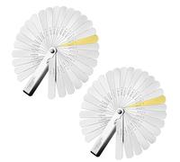 2 Pack Feeler Gauges, Universal Dual Marked Feeler Gauge Metric and Imperial Stainless Steel Spark Plug Gap Tool for Guitar Automotive Repair (32 Blades 0.04-0.88 mm)