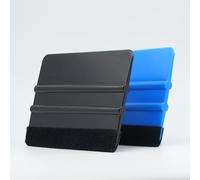 2-Pack Felt Edge Squeegee Tool for Car Vinyl Wrap, Window Tint, & Peel-and-Stick Wallpaper - Professional Bubble Remover with Scratch-Resistant ABS Plastic (black blue)