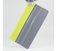 2-Pack Felt Edge Squeegee Tool for Vinyl Wrap, Window Tint, & Peel-and-Stick Wallpaper - Bubble Remover with Scratch-Resistant ABS Plastic, Includes Replacement Felt Pads (Grey Light Yellow)