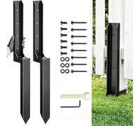 2 Pack Fence Post Repair Spike Kit, Heavy Duty Steel Anchor for Wood Posts | 31.5" H-Design, 15.75" Ground Depth, Fits 4x4 Posts, Fix Leaning, Broken or Rotten Fence Gates Without Digging or Concrete