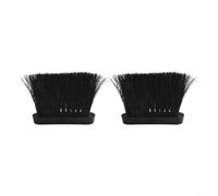 2-Pack Fireplace Brush with Wood Handle and Coconut Palm Bristles, Black Fireplace Cleaning Tool for Home Fireplaces and Stoves, Replacement Brush Head Set