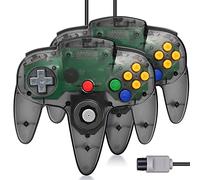 2 Pack FISUPER Wired N64 Controller Classic Gamepad Joystick for N64 Console (Clear Black)