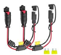 2-Pack Fit for NOCO GC009 X-Connect SAE Adapter, 14AWG Pure Copper Wire with 20A Fuse & Waterproof Plug, for Battery Chargers on Motorcycles, Cars, ATVs, UTVs