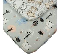 2-Pack Fitted Sheet for Baby, Toddler, Child, 100% Cotton Super Soft with Beautiful Forest and Savannah Pattern, for Bedside Crib, Compatible with Chicco Next2Me, Tutti Bambini Cozee, 55x90cm