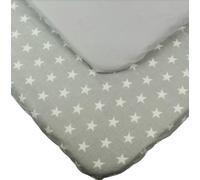 2-Pack Fitted Sheet for Baby, Toddler, Child, 100% Cotton Super Soft with Grey Star Pattern, for Bedside Crib, Compatible with Chicco Next2Me, Tutti Bambini Cozee, 55x90cm