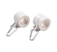 2 Pack Flag Pole Rotating Rings for 1 Inch Diameter, Anti-Wrap Grommet Clips for Garden Yard Office Display, Lightweight PVC Mounting Set Black White(White)