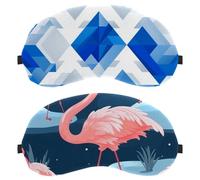 2 Pack Flamingo Rainforest Sleep Eye Mask for Side Sleeper, Sleeping Mask, Light Blocking Eye Mask, Soft Eye Shade Cover for Travel, Nap, Plane