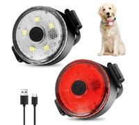 2 Pack Flashing LED Safety Light, Dog Lights for Walking, Pet Collars of Lights, Led Dog Collar Light, Waterproof Light for Dogs with 3 Modes, for Night Walks