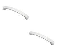2 Pack | Flat Fronted Bow Pull Handle- 140 x 12mm - 128mm Fixing Centres -Polished Chrome | Cabinet Pull Handle - Wardrobe Cupboard Door Handle - Suitable for Lightweight Internal Doors