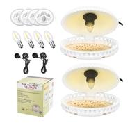 2 Pack Flea Trap, Flea Lamp Traps for House with 4 LED Bulbs, 12 Sticky Paper, Non-Toxic, Odorless, Fleas Catcher for Home Carpets Bedding