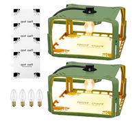 2 Pack Flea Traps for Home Indoor, Flea Light Trap Lamp Kit with 4 Bulbs and 4 Sticky Glue Discs, Fleas Catcher Non-Toxic Odorless Bed Bug Catcher and Killer for Carpets Bedding Pets