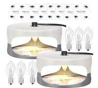 2 Pack Flea Traps for Home, Non-Toxic Fleas Trap Lamps Kit for Home with with 8 Sticky Sticker 6 Glue Discs, Indoor Flea Lamp Catcher Light Traps for Carpets, Bedding, Bedroom and Living Room