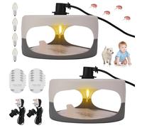 2 Pack Flea Traps for Home with 10 Sticky Pads and 4 Light Bulbs, Flea Bombs for The Home, Non-Toxic, Whisper-Quiet Operation, Natural Catcher Light for Bedding, Carpets