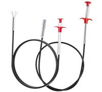 2 Pack Flexible Drain Unblocker Tools - Hair Clog Remover with Claw Grabber, Sink Snake for Drain Cleaning, Sewer, Bathroom, Kitchen & Shower Pipes
