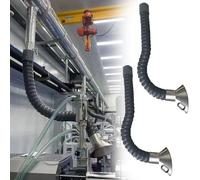 2 Pack Flexible Duct Collector Arm with Stainless Steel Hood, Articulated Hose Long Air Extractor for Soldering Smoke, Lab Exhaust Vent Fume Extractor Arms(L 2.5m/8.2ft,Id 160MM/6 2/7 in)