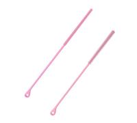 2-Pack Flexible Silicone Straw Cleaning Brushes with Steel Core, Extra Long Bristles for Straight & Curved Straws, 9.45in Length (Pink)