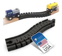 2-Pack - Flexible Train Track Curve Piece for Brio - Bendable Railway Connector Compatible with Brio Train and Wooden Train Set Systems - Custom Layout Accessory for Expanding Wooden Rail